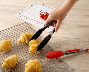 Küchen zange Edelstahl 9 "und <span class=keywords><strong>12</strong></span>" Silikon zange zum Kochen Hitze beständiger Grill Grill verriegelung zange - Product Image 5