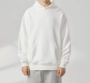 Custom Design Men's 100%cotton <b>Thick</b> <b>Fleece</b> OEM Custom logo Oversized Drop Shoulder Blank Hoodie - Product Image 4