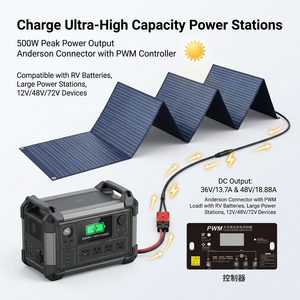 Panel <span class=keywords><strong>Solar</strong></span> Plegable de 500W, 18V/36V, Conector Anderson, Alta Eficiencia, Impermeable, Cargador <span class=keywords><strong>Solar</strong></span> Monocristalino para 12V-72V - Product Image 4