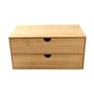 Bamboo storage <b>box</b>, desktop double drawer <b>box</b>, multi-layer drawer type, office <b>small</b> storage cabinet organizer <b>box</b>. Order now! - Product Image 4
