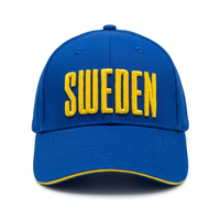 Casquette de baseball structurée vintage brodée de lettres suédoises, respirante et imperméable, color block, pour activités de plein air et voyage – Grande Vente
