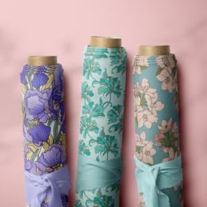 Nouveau tissu imprimé numérique personnalisé en coton biologique 100 % à motif floral 2025 pour robe femme - Product Image 1