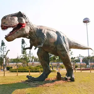 Taman hiburan menarik listrik 3d ukuran hidup animatronik hewan dinosaurus naik Robot t rex tahan air