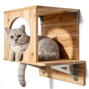 Plataforma de Escalada Plegable de Cartón para Gatos, Montada en la Pared, con Rascador, Cama y Nido, Diseño Moderno para Halloween y Navidad - Product Image 6