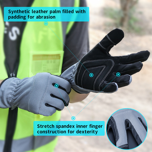 Gants de travail antidérapants en microfibre résistants aux coupures, compatibles écrans tactiles, noirs, pour jardinage et sécurité des conducteurs, résistants à l'usure, pour hommes - Product Image 3