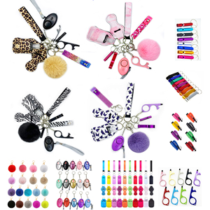 Kit de <span class=keywords><strong>porte</strong></span>-clés de défense personnelle DIY pour femme, fournitures de défense personnelle, ensemble de <span class=keywords><strong>porte</strong></span>-clés de sécurité, outils de défense personnelle, <span class=keywords><strong>porte</strong></span>-clés en PU - Product Image 1