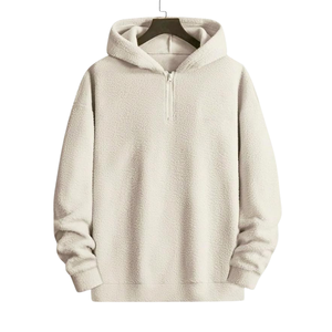 Men's <b>Sherpa</b> Fleece Half Zip <b>Hoodie</b> Soft Warm Winter Pullover Cozy Thick Casual Hooded Jacket - Product Image 1