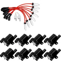 Juego de 8 Bobinas de Encendido UF262 con Cables de Bujía de Iridio para Chevy Avalanche Silverado 1500/2500/3500 GMC Savana 1999-2007