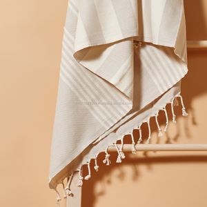 Rumelya Luxury Naturel Nuevo diseño Pestemal Toallas turcas 100x180cm 40x70 pulgadas Hamam Toalla para baño Spa Playa Uso al por mayor - Product Image 1