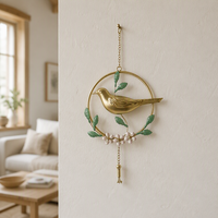 Décoration murale en métal, article d'intérieur, accent décoratif pas cher pour la maison, 24,13*2,54*47,63CM, gris, blanc, or, décoration murale en métal pour le salon