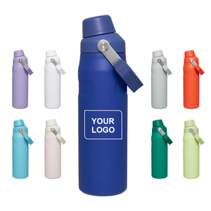 Botella de Viaje Deportiva de Gran Capacidad con Asa, Termo de Acero Inoxidable de Doble Pared con Aislamiento al Vacío de 24 oz, con Logotipo Personalizado - Product Image 1