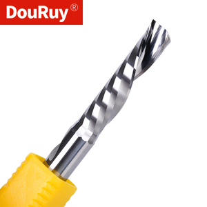 Fresa de extremo de carburo de una sola flauta en espiral izquierda de grado DouRuy 3A | Broca de corte descendente de alto rendimiento - Product Image 1