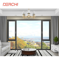 Fenêtre à battant double en aluminium thermolaqué 48 x 48, à économie d'énergie, pour maison