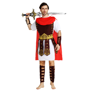 Halloween Carnival Party Masquerade Cosplay Men Ancient Roman Samurai Warrior <span class=keywords><strong>Costume</strong></span> con mantello <span class=keywords><strong>rosso</strong></span> - Product Image 3