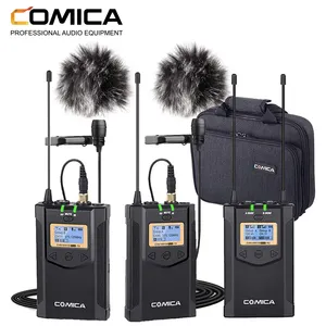 COMICA CVM-WM100 PLUS UHF 48ช่องโมโน/สเตอริโอแบบเรียลไทม์การตรวจสอบไมโครโฟนไร้สายสำหรับ DSLR กล้องและสมาร์ทโฟน