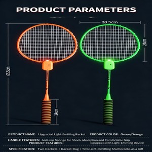 Raquette <span class=keywords><strong>de</strong></span> <span class=keywords><strong>badminton</strong></span> phosphorescente à succès, ultra-légère et durable pour les sports <span class=keywords><strong>de</strong></span> plein air et les activités nocturnes - Product Image 4