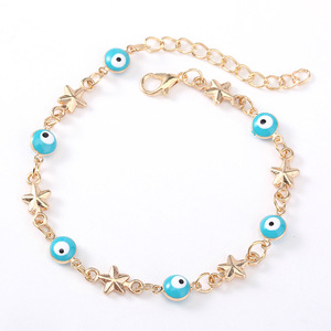 Pulsera de oro de la <span class=keywords><strong>amistad</strong></span> con ojos malvados para hombre y mujer, cuentas turcas, gran oferta - Product Image 4