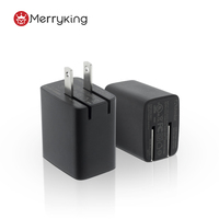 Pengisi daya usb universal pd 20w, pengisi daya usb 100-240v steker AS lipat PD Tipe C QC3.0 pengisian daya Cepat usb ganda dengan ETL UL PSE