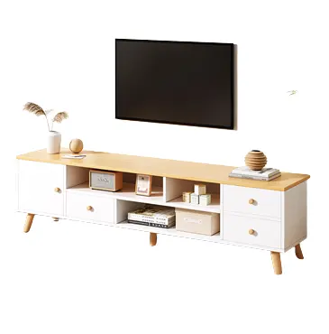 Ensemble de table basse moderne et minimaliste, meuble TV de style scandinave, meuble TV de salon, petit pied en bois massif