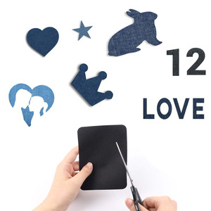 סט של 12 pcs שחור בגדי תיקון ברזל על ג 'ינס תיקוני תיקון ג' ינס מרפק הברך חזרה תיקון עם creative לחתוך - Product Image 4