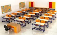 DT-601 School Furniture, Two Seats Desk and Chair