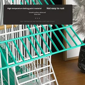 Kandang Burung Besar Mewah Pola Solid Plastik Logam Ramah Lingkungan Warna Dapat Disesuaikan Permukaan Mengkilap Semua Musim untuk Burung Parkit dan <span class=keywords><strong>Cockatiel</strong></span> - Product Image 4