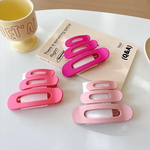 千金批发定制Logo哑光发夹套装大号防滑发夹女简约塑料发饰 - Product Image 3