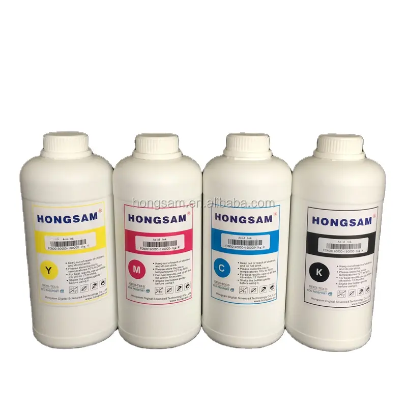 Hongsam OEKO bersertifikat tinta asam berbasis air kualitas tinggi untuk pencetakan tekstil sutra Digital