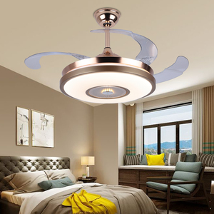 <span class=keywords><strong>Ventilador</strong></span> <span class=keywords><strong>de</strong></span> <span class=keywords><strong>techo</strong></span> con pantalla acrílica moderna <span class=keywords><strong>de</strong></span> 42 pulgadas con luz LED, nuevas aspas plegables retráctiles decorativas, control remoto - Product Image 2