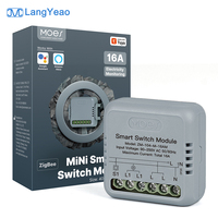 Módulo de Interruptor Inteligente LangYeao 16A Tuya Zigbee de 1 Canal y 2 Vías, Monitoreo de Energía, Compatible con Alexa y Google Home, Tamaño Mini