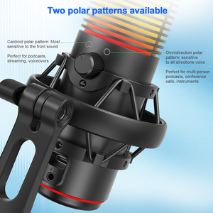 MK02 Dual <b>Condenser</b> USB <b>Microphone</b> With Noise Reduction, Touch Control, 192kHz/24Bit for Podcast Recording MK02 USB <b>Microphone</b> - Product Image 5