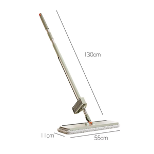 ไม้ถูพื้นไมโครไฟเบอร์แบบแบนพร้อมก้านเหล็กถอดออกได้ไม่ต้องใช้<span class=keywords><strong>มือ</strong></span>ทำความสะอาดในครัวเรือนที่ทนทาน - Product Image 1