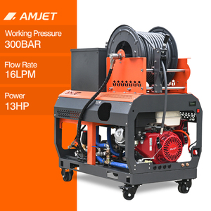AMJET 4350PSI 16LPM Máquina de limpieza de drenaje de alta presión Equipo de limpieza de alcantarillado Máquina de limpieza de drenaje de chorro de agua - Product Image 1