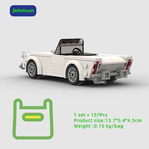 Ladrillos de construcción Moc ensamblados, bloques de construcción de automóviles Vintage técnicos clásicos blancos <span class=keywords><strong>para</strong></span> niños, juguetes, juegos de bloques de construcción, Coche - Product Image 2