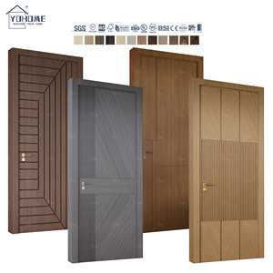 Style européen Portes intérieures modernes Porte intérieure de résidence de maison de villa insonorisée Porte intérieure prémontée en bois avec rainure - Product Image 4