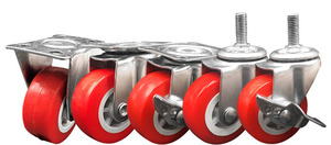 Fadengieber China Made <span class=keywords><strong>Mini</strong></span> Castor 2 Zoll 1/2 "Vorbau M8 Gewindes ch raube Mitte drehbar rot Typ Pvc Small <span class=keywords><strong>Caster</strong></span> <span class=keywords><strong>Wheel</strong></span> - Product Image 6