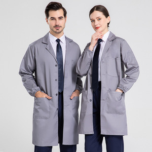 Capa de polvo Ropa DE TRABAJO Resistente al ácido Resistente al agua Azul oscuro <span class=keywords><strong>Uniformes</strong></span> médicos para hospitales Personal Batas de laboratorio Unisex - Product Image 1