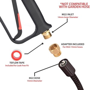 Pistolet à eau haute pression 4000 Psi, kit de lavage auto avec pulvérisation réglable, 8 buses et support pour le nettoyage des véhicules - Product Image 4