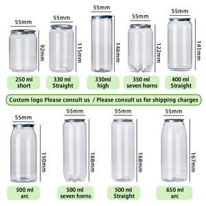 กระป๋องพลาสติกใส BSBH 350 มล. สำหรับเบียร์ ค็อกเทล โซดา กระป๋องพลาสติก PET 500 มล. สำหรับเครื่องดื่ม - Product Image 5