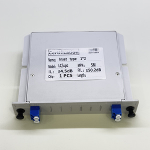 ตัวแยกสัญญาณออปติคอลแบบการ์ดชนิด PLC ชนิดฝัง LC/UPC ระดับมืออาชีพ 1x2 สำหรับโทรคมนาคม - Product Image 1