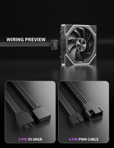 Uphere 120mm argb trường hợp fan, tiếng ồn thấp PWM fan với Infinity gương, chơi game máy tính Quạt làm mát cho PC trường hợp - Product Image 6