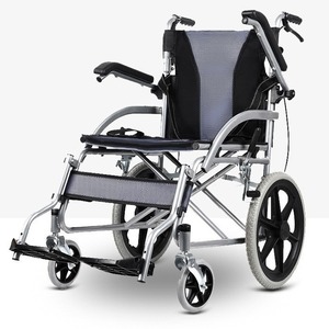 Fauteuil roulant manuel léger et pliable, roues solides, absorption des chocs, pour personnes âgées, utilisation portable en voyage - Product Image 1