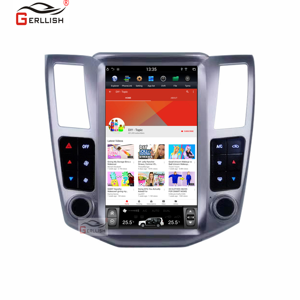 Автомобильный dvd-плеер в стиле tesla на Android, gps-навигатор для Lexus RX300 RX330 RX400 2004-2007, для toyota harrier, автомобильный радиоплеер