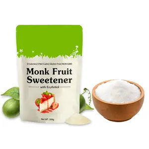 Biologische Pure Poedersuiker Monnik Fruit Erythritol Korrels Voor Keto En Low Carb Diëten 500G