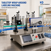 Machine d'étiquetage automatique de table haute performance pour bouteilles rondes – Applicateur d'étiquettes enveloppantes pour l'alimentation et les boissons