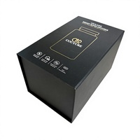 Boîte cadeau magnétique noire en EVA en gros, boîte d'emballage personnalisée avec estampage doré