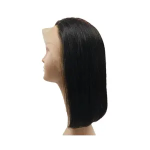 Hot Sale Natural Black Bob Human Hair Wigs Short 13*4 inch 100%Human Remy Hair Front Lace Base Wigs With 210% Density
