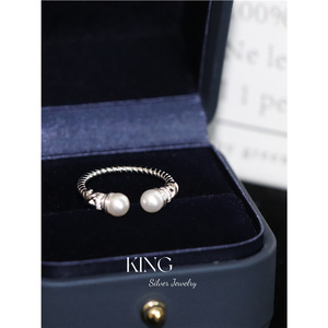 Anillo de Perlas Trenzadas King Silver Jewelry para Uso Diario Femenino - Product Image 3