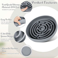 Yuye Gamelle Ronde Étanche pour Chien, Anti-Glisse avec Ventouse, pour l'Extérieur et l'Intérieur, Gamelle de Voyage en Silicone à Alimentation Lente pour Chiens et Chats