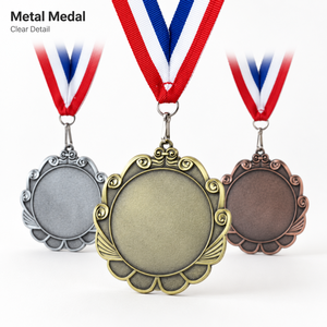 Blank Award Medals Wholesale Metal Medal Ready Stock Gold Silver Bronze Sports Medals Custom Logo With <b>Ribbon</b> Factory - Product Image 2